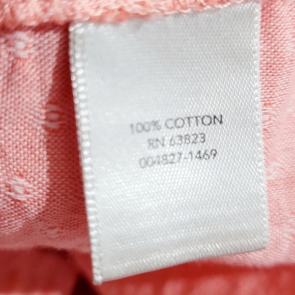 Christopher & Banks woman Petite P/XL Textured Button-Up Shirt Pink 100% Cotton - Picture 9 of 10